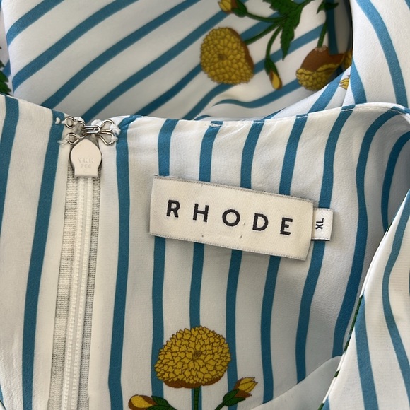 RHODE Wanda Dress Size XL Striped Floral Print Shopbop Exclusive Spring Summer - Picture 13 of 16